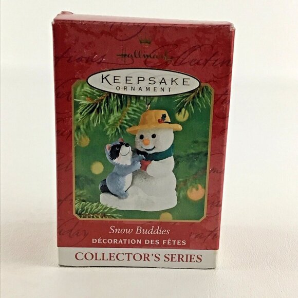 Hallmark Keepsake Ornament Snow Buddies #4 Vintage 2001 Snowman Raccoon New